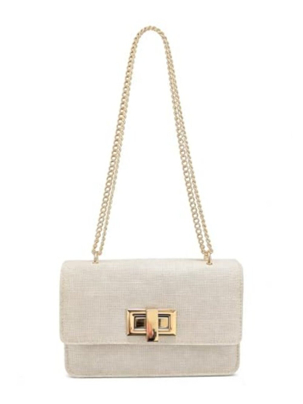 Rhinestone Chain Flap Crossbody Evening Bag Small Party Purse